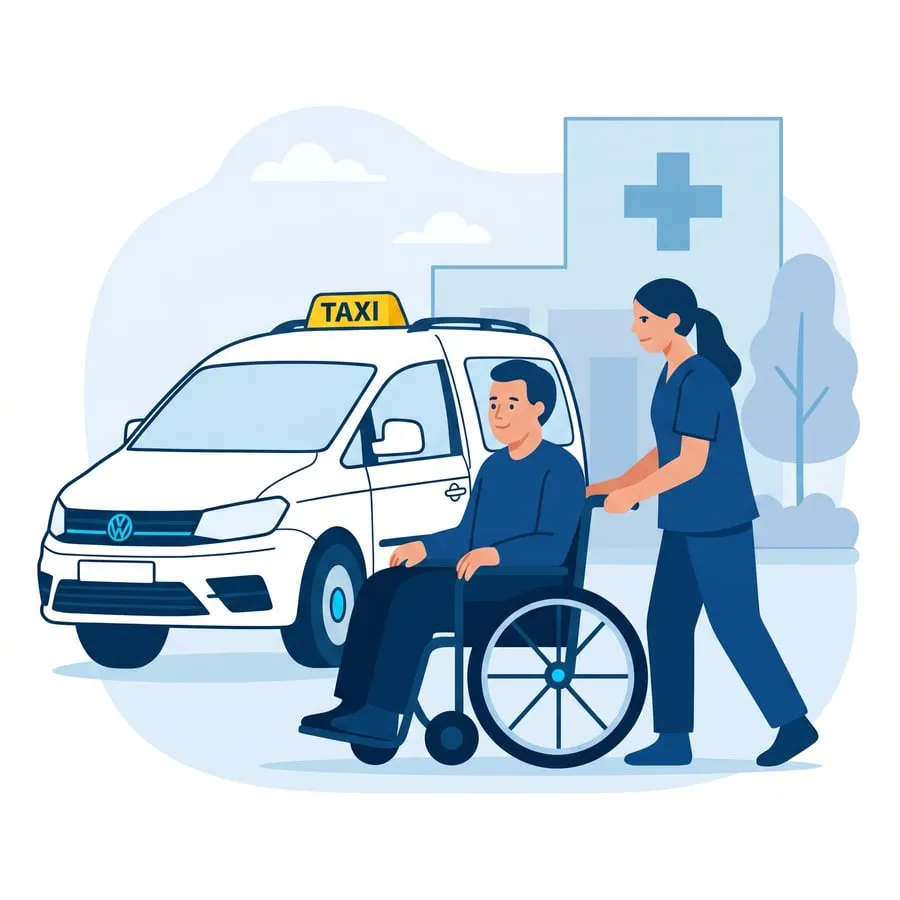 Illustration: Dialysefahrten mit TaxiMasha