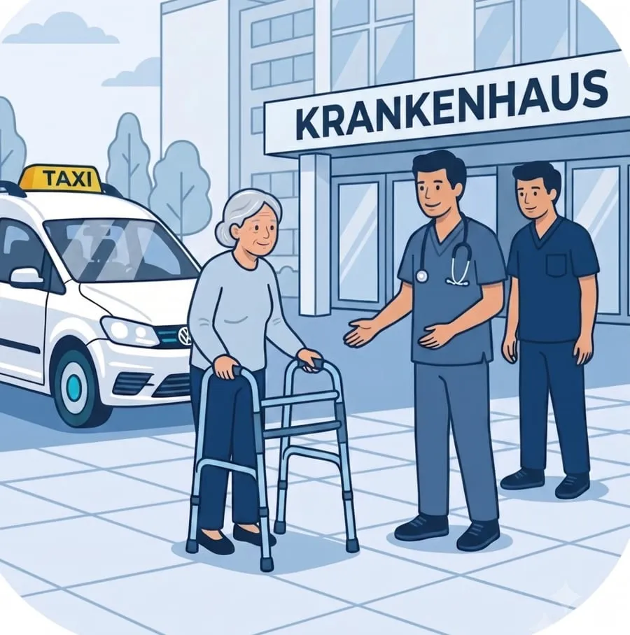 Illustration: Krankenhausfahrten mit TaxiMasha