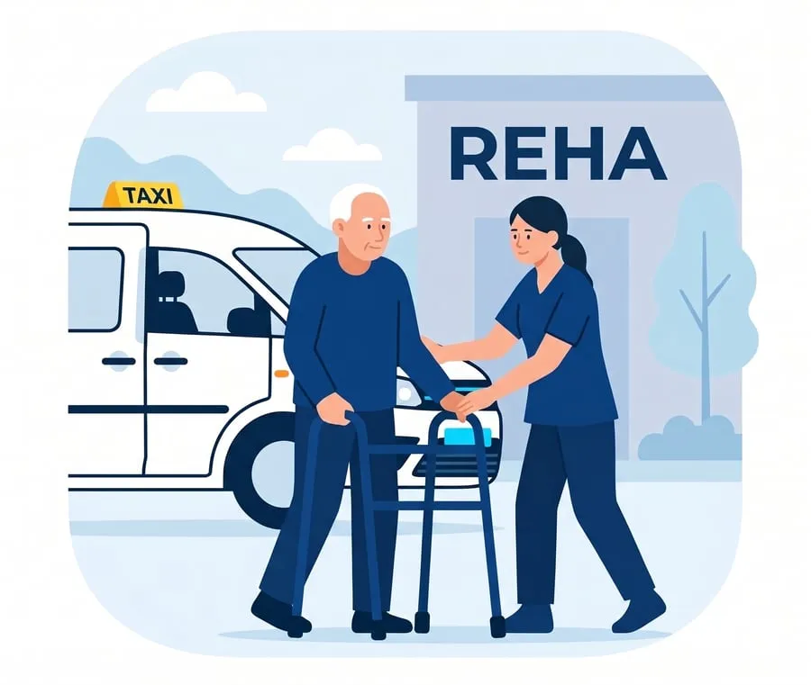 Illustration: Rehafahrten mit TaxiMasha