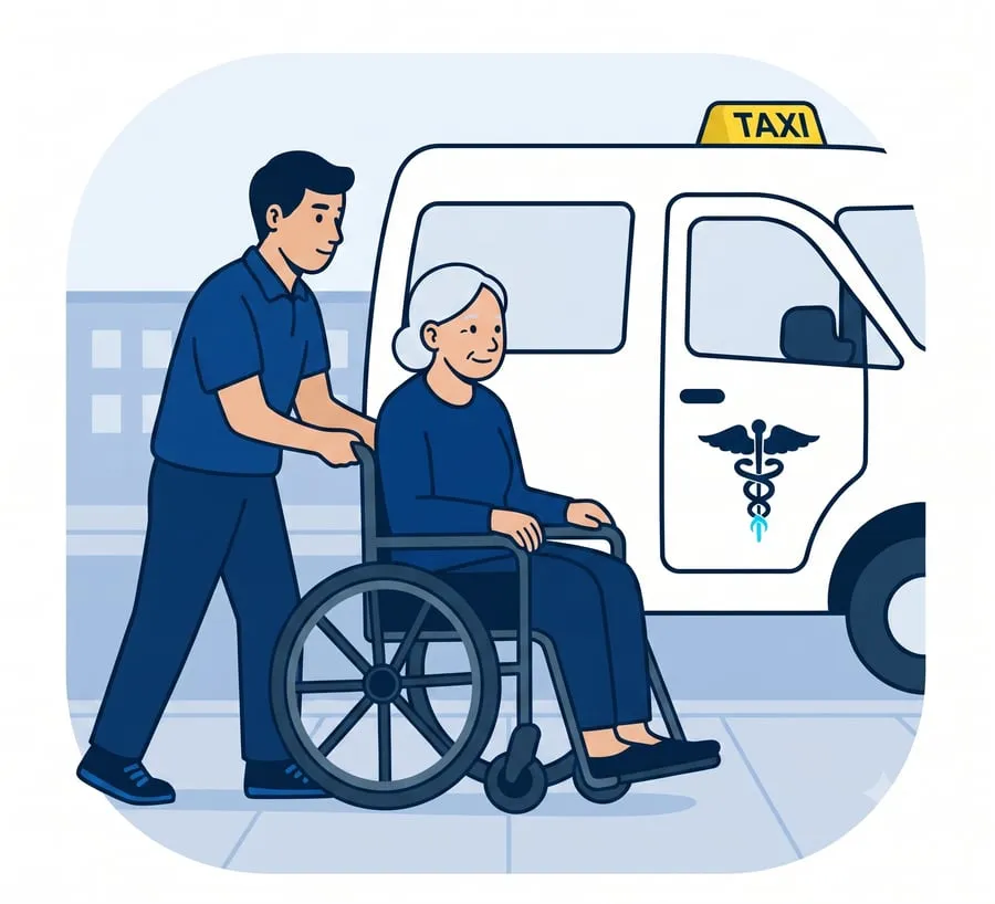 Illustration: Rollstuhlfahrten mit TaxiMasha